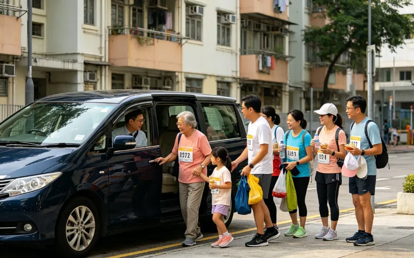百萬行「自己揸車」搞到一頭煙?預約「六座的士」慈善步行接送,一車載齊起點終點最順!