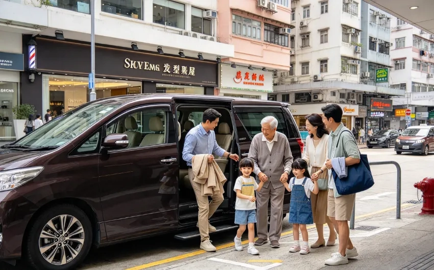 一家六口實測六人的士接送：一家人去髮型屋剪髮整頭，長幼同行一車載齊、順路食飯攻略