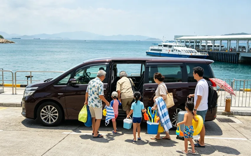 一家七口西貢包船，六人的士一車搞掂