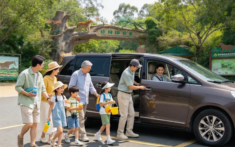 黃太一家搭六座的士 長幼免行斜路睇動物