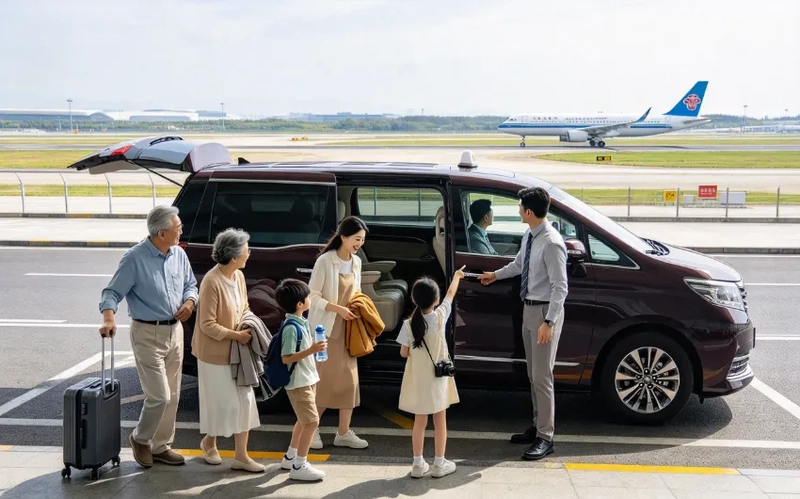 陳太帶兩老兩細睇飛機，點解一架車就搞掂？